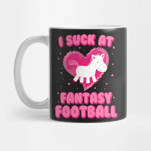 I Suck At Fantasy Football - Funny Draft Party Unicorn Mug